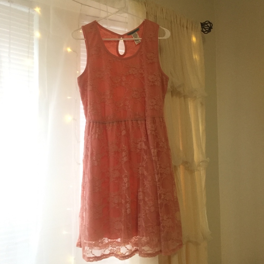 Soft Coral Lace Dress